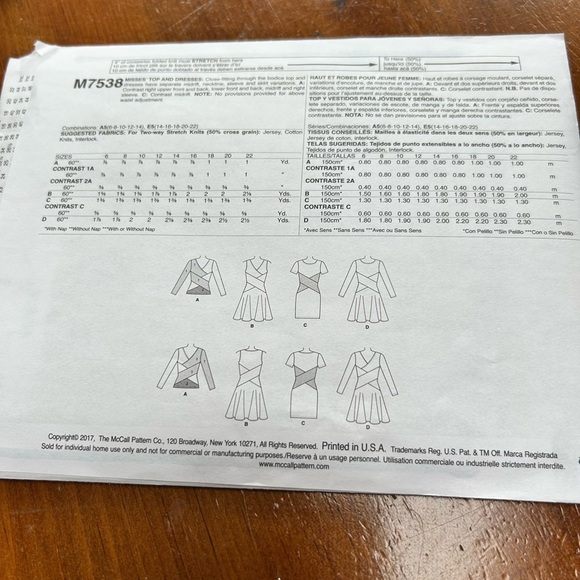 McCall's M7538 6 to 14- Pattern Misses' Crossover-Band Top and Dresses - uncut - Picture 4 of 7